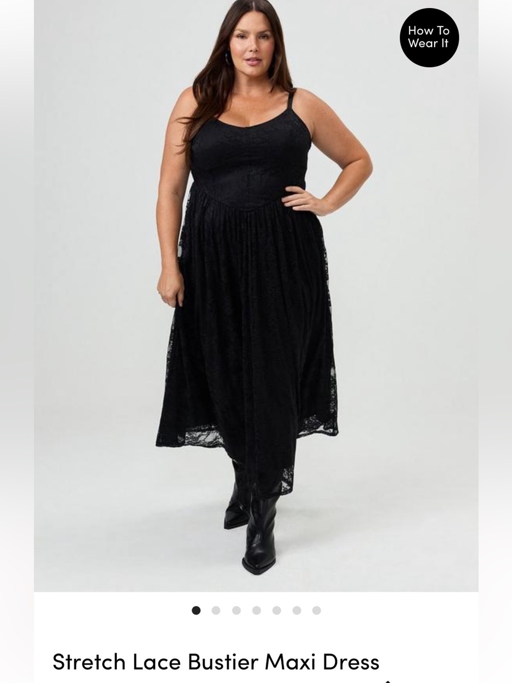 Torrid Maxi Stretch Lace Bustier Dress Deep Black Size 1X - Picture 11 of 16